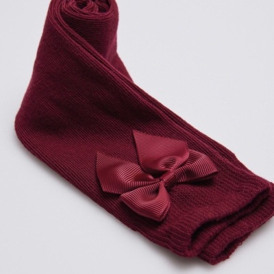 Meia c/Laço Bordeaux