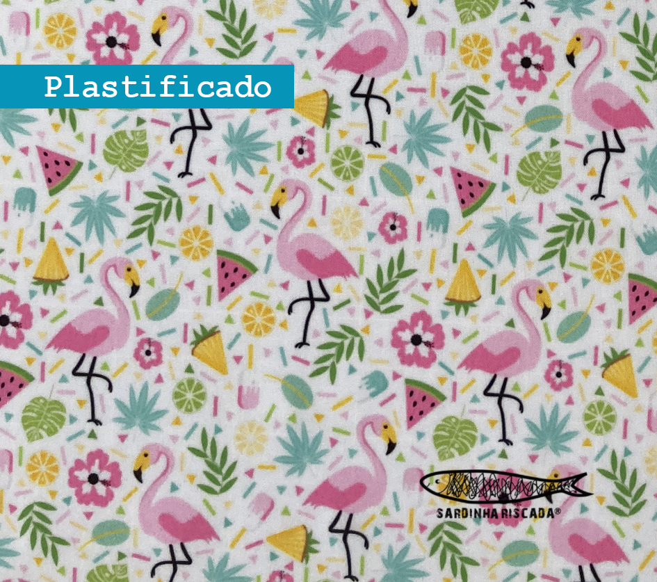 Flamingos florais  - Plastificado