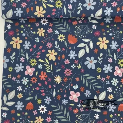 Canvas  - Flores fundo Azul