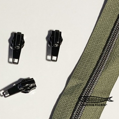 Fecho Zipper Metalizado - Antracite