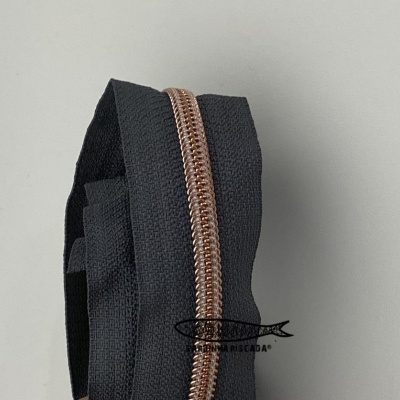 Fecho Zipper Metalizado - Cobre
