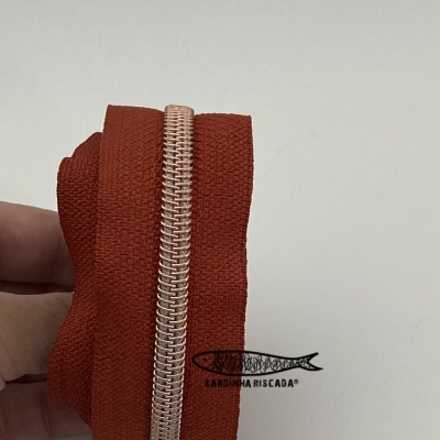 Fecho Zipper Metalizado - Cobre