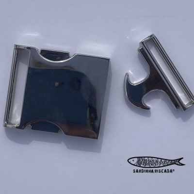 Fecho metálico de 25mm - Prata