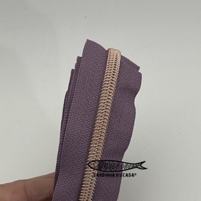 Fecho Zipper Metalizado - Cobre