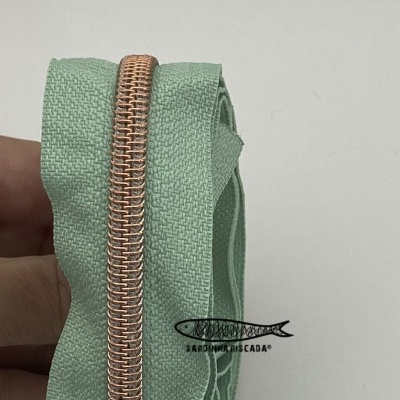 Fecho Zipper Metalizado - Cobre