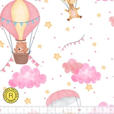 Bichinhos nas nuvens - Balões e Paraquedas Rosa Bichinhos nas nuvens - Balões e Paraquedas Rosa