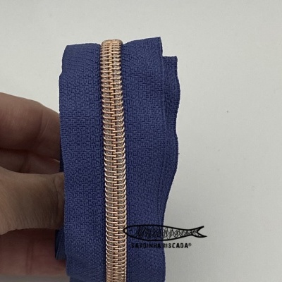 Fecho Zipper Metalizado - Cobre