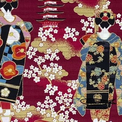 Gueixa - Fundo Vermelho