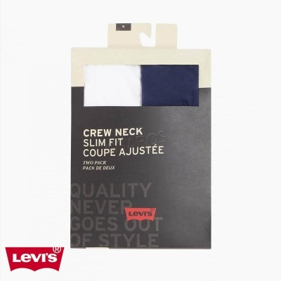 Tshirt Levis Pack 2 Slim Crew 79541 Branco E Azul