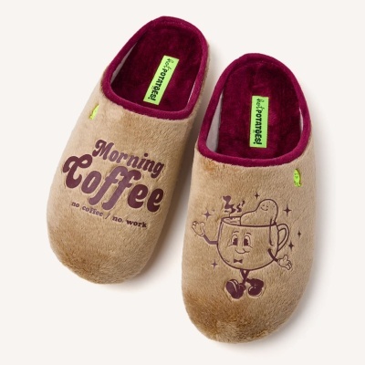 Chinelo De Quarto Hot Potatoes No Coffee No Work 76952 Castanho
