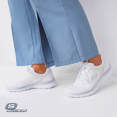 Sapatilha Skechers Bountiful 12607 Branco E Prateado
