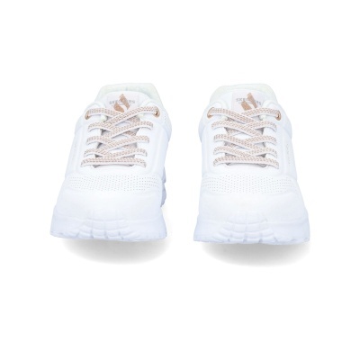 Sapatilha Skechers Uno Lite Metallic 310384l Branco E Dourado