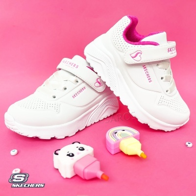 Sapatilha Skechers Uno Lite 310451n Branco Com Rosa