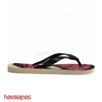 Chinelo Havaianas Top Marvel Logomania 4146953 Bege