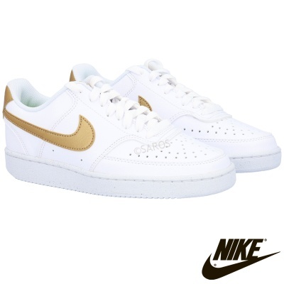 Sapatilha Nike Court Vision Low DH3158 Branco e Dourado