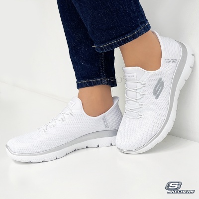 Sapatilha Skechers Summits Diamond 150123 Branco E Prateado