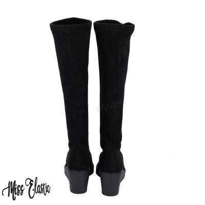 Botas de cano alto Miss Elastic 77651 em Preto