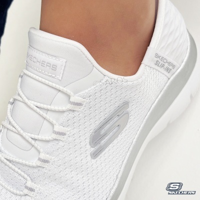 Sapatilha Skechers Summits Diamond 150123 Branco E Prateado