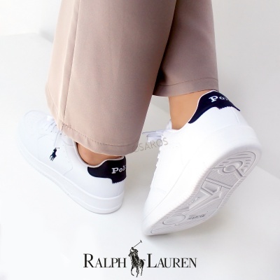 Sapatilha Polo Ralph Lauren Theron Rf104105 Branco E Azul