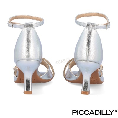 Sandálias prateadas PICCADILLY com salto médio e tiras finas
