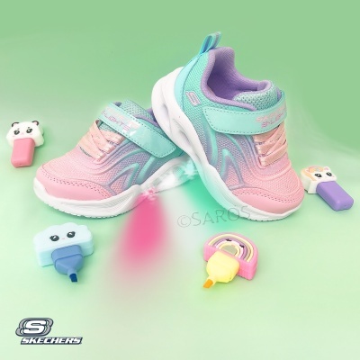 Sapatilha Skechers Sola Glow Luzes 303713n Azul Claro