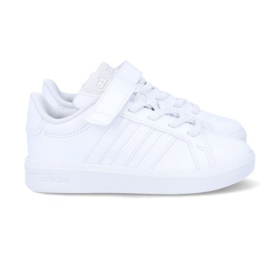Sapatilhas brancas Adidas para criança com velcro e atacadores