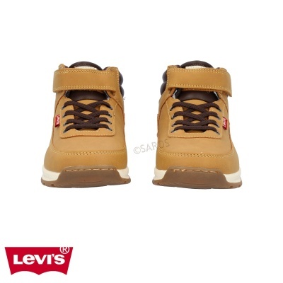 Ténis Levi's castanhos com atacadores pretos e fecho em velcro