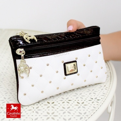 Bolsa De Cosmeticos Cavalinho Craft 26010256 Branco E Preto