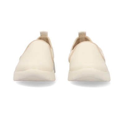 sapatos desportivos slip-on creme vistos de trás