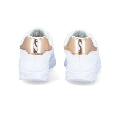 Sapatilha Skechers Uno Lite Metallic 310384l Branco E Dourado