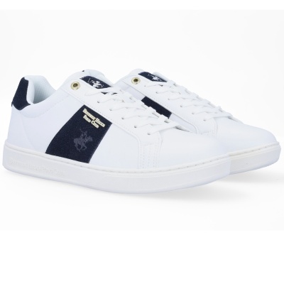 Sapatilha Beverly Hills Polo Club Justin Bhm524600 Branco E Azul