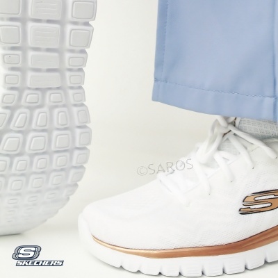 Sapatilha Skechers Graceful Get Connected 12615 Branco E Dourado