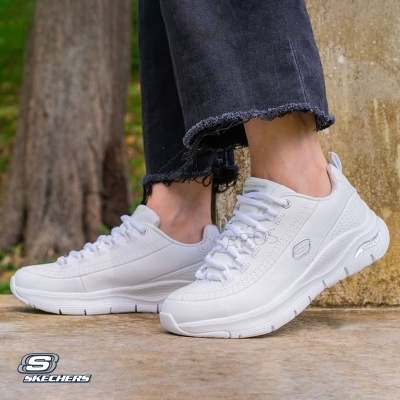 Sapatilha Skechers Arch Fit Star Bound 150061 Branco E Prateado