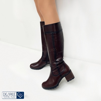 Bota Desiree Pele Conforto Rosy27 Castanho