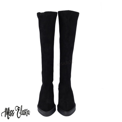 Botas de cano alto Miss Elastic 77651 em Preto