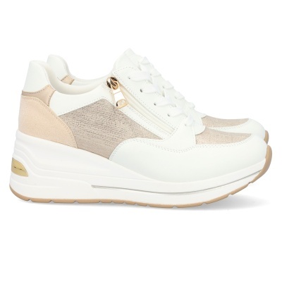 Sapatilha Lapierce Ds28 Branco E Dourado