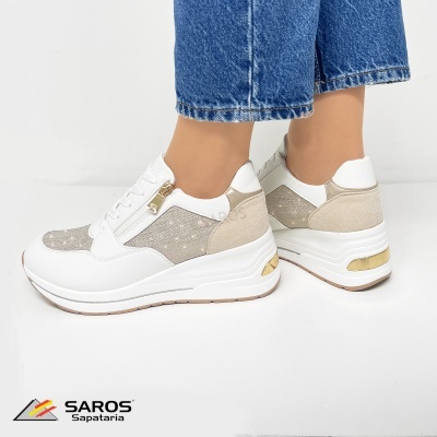 Sapatilha Lapierce Ds28 Branco E Dourado