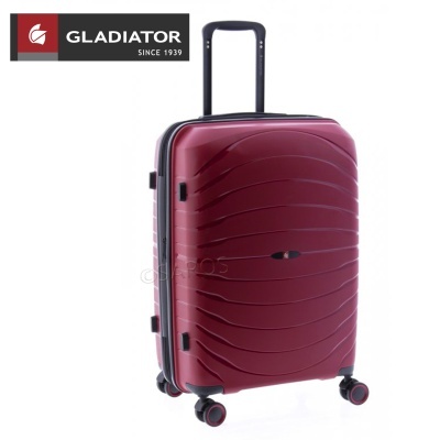 Mala de viagem rígida bordeaux com quatro rodas e pega telescópica