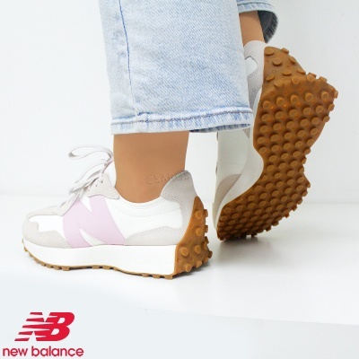 Sapatilha New Balance 327 WS327 OR Bege e Rosa