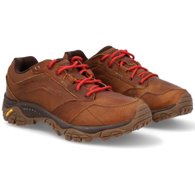 Sapatilhas de caminhada Merrell castanhas com atacadores vermelhos