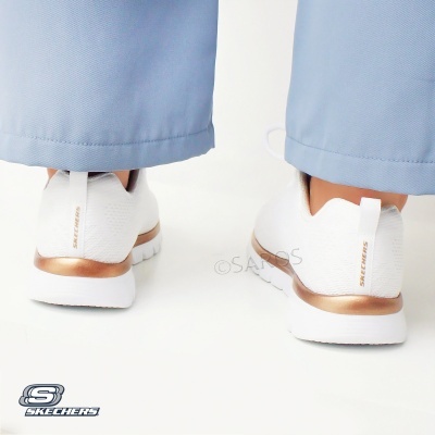 Sapatilha Skechers Graceful Get Connected 12615 Branco E Dourado
