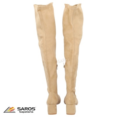 Bota de cano alto Saros M2811 em bege