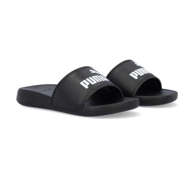 Chinelos pretos com logótipo branco Puma