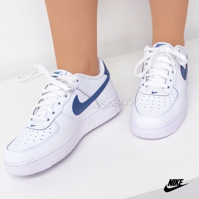 Sapatilha Nike Air Force 1 Fv5948 Branco E Azul