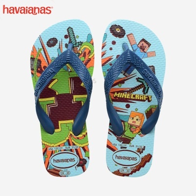 Chinelo Havaianas Minecraft 4145125 Azul Claro