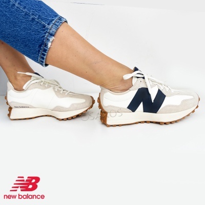 Sapatilha New Balance 327 Ws327 Kb Bege com Azul