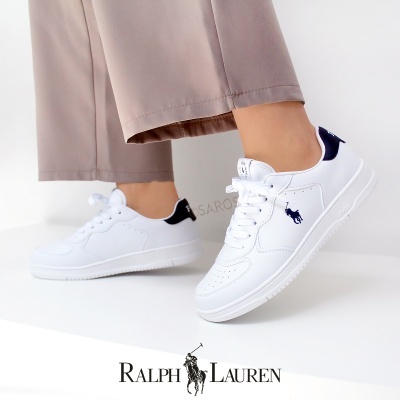 Sapatilha Polo Ralph Lauren Masters Court Rl02436102 Branco E Azul