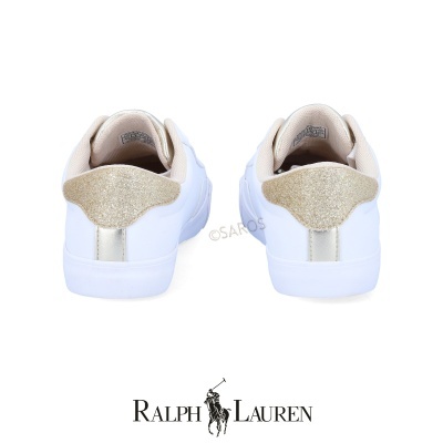 Sapatilha Polo Ralph Lauren Theron Rf104098 Branco E Dourado