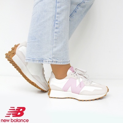 Sapatilha New Balance 327 WS327 OR Bege e Rosa