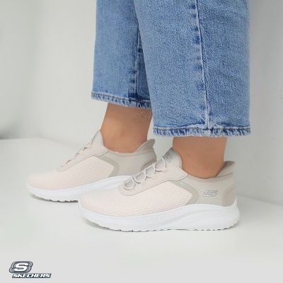 Sapatilha Skechers Bobs Squad Slip In 117504 Bege